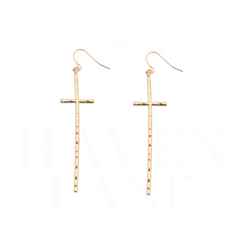 Ada Cross Earrings, 2.5"