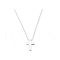 Anniston Silver Cross Necklace, 16" w/2" extender