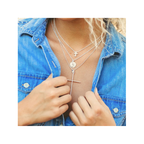 Anniston Silver Cross Necklace, 16" w/2" extender