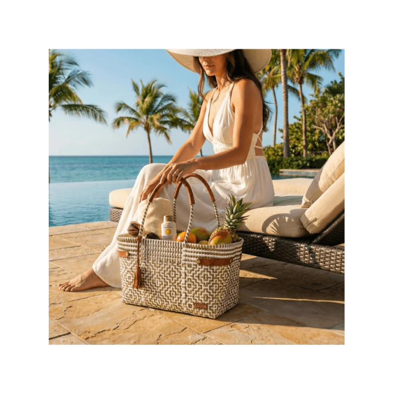 Basket Tote, Cross Diamond