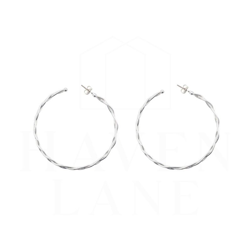Berkley Silver Braided Hoops