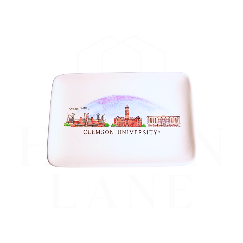 Clemson Skyline Ceramic Trinket Tray