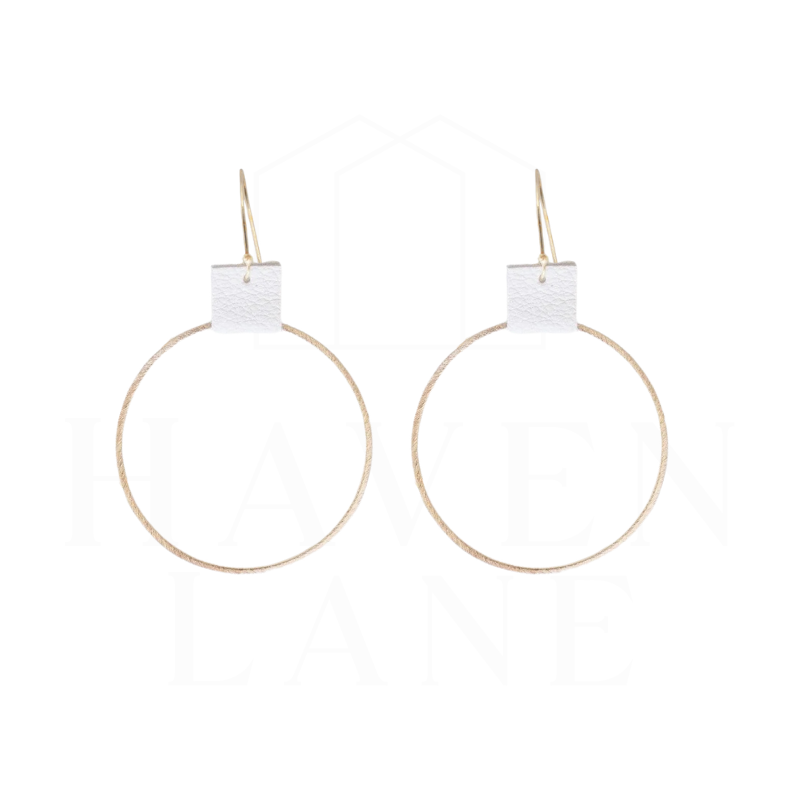 Grayson Hoop Earring, White