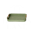 Green Faux Seagrass Tray, Small