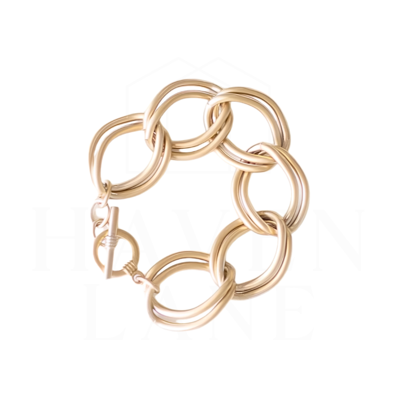 Hallie Gold Chunky Bracelet, 7"