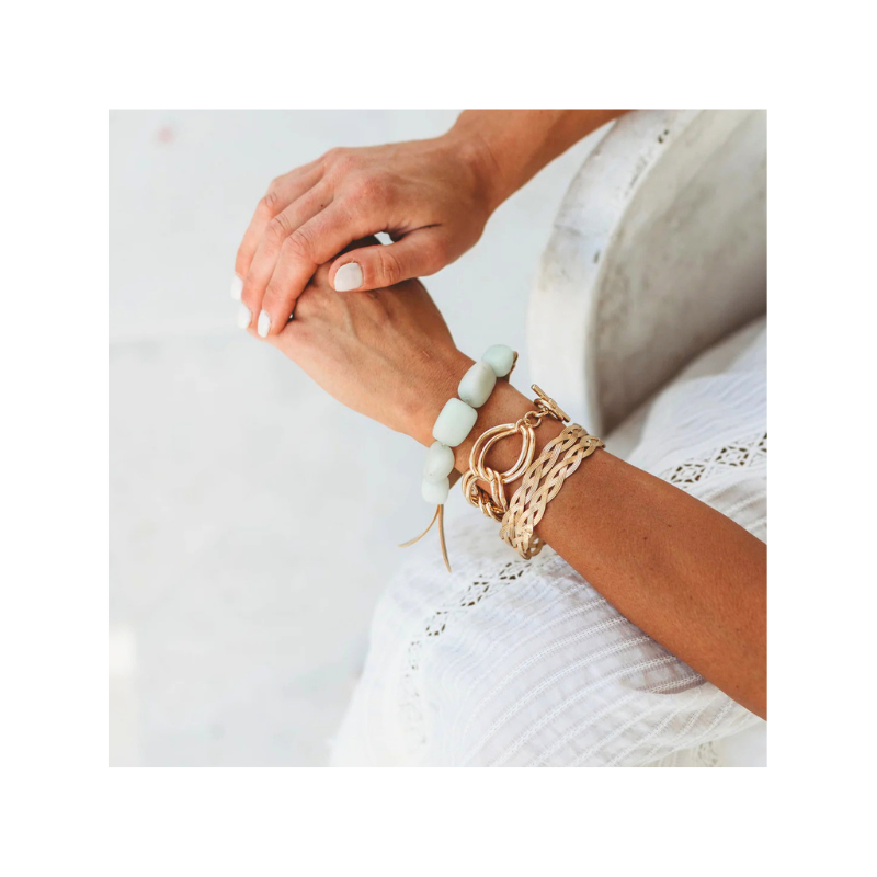 Hallie Gold Chunky Bracelet, 7"