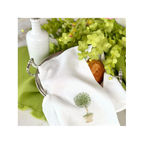 Towel, Herb Topiary, White (Green)