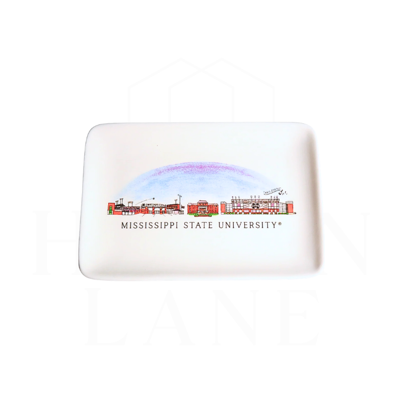 Mississippi State Skyline Ceramic Trinket Tray