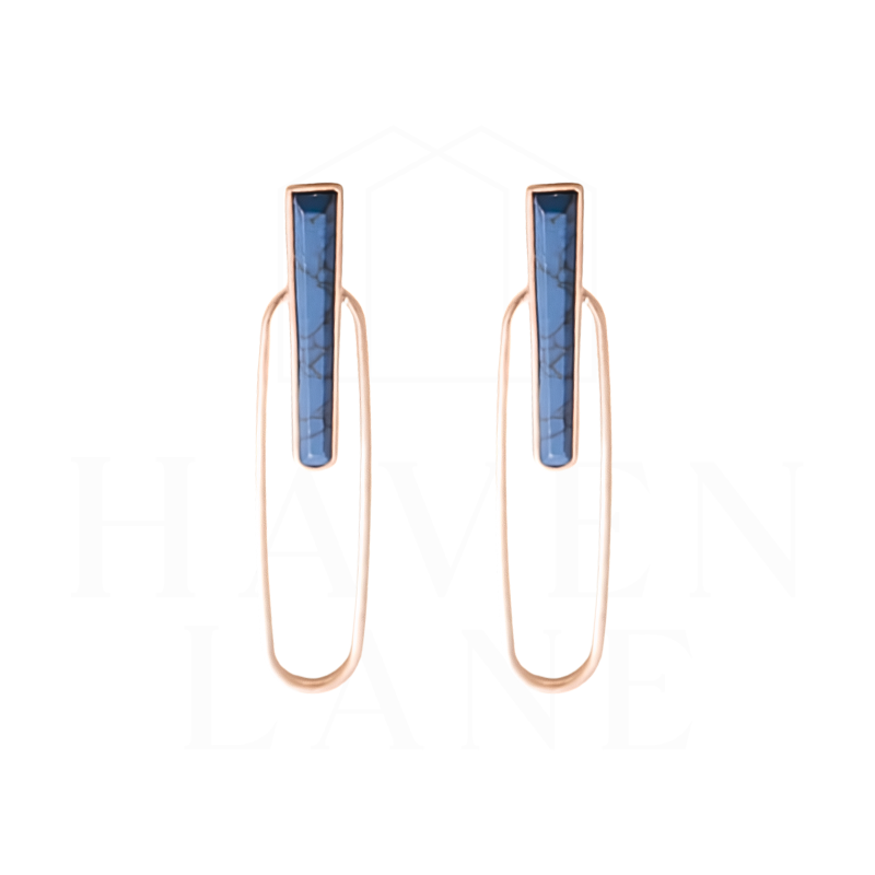 Rhodes Gold/Blue Earrings