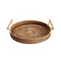 Rattan Serving Tray with Handles