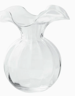 Hibiscus Glass Clear Medium Fluted Vase