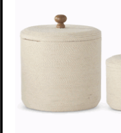Rope Wrapped Wood Lidded Container