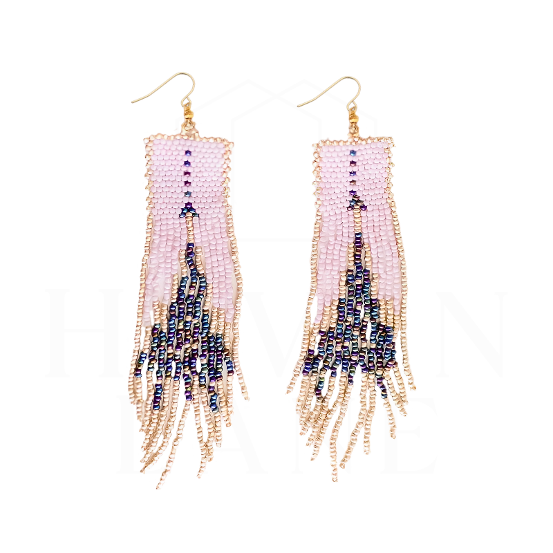 Teddy Pink Beaded Earrings